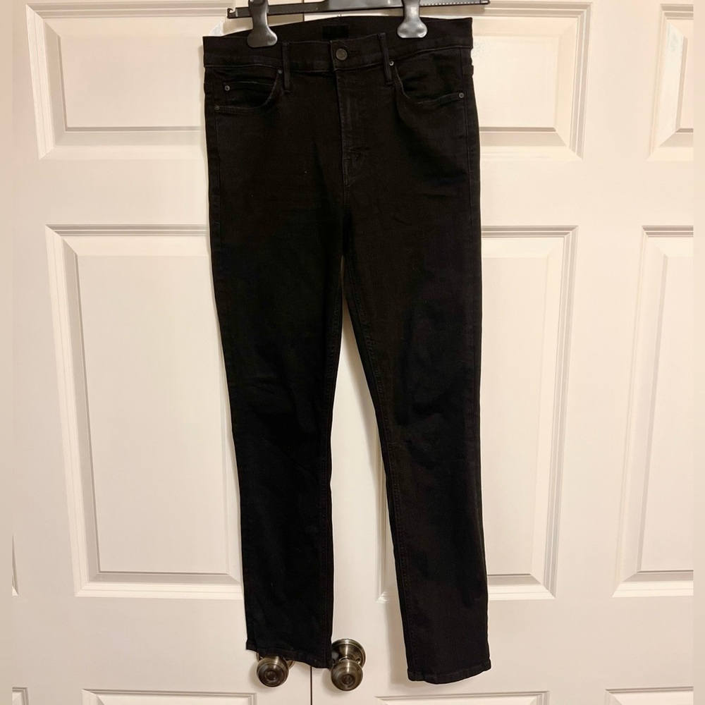 MOTHER Mid Rise Dazzler Ankle Jeans Black Size 29